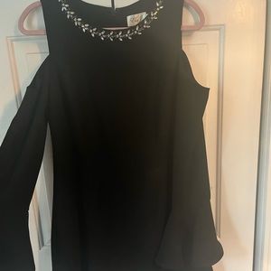 Cold shoulder black dress